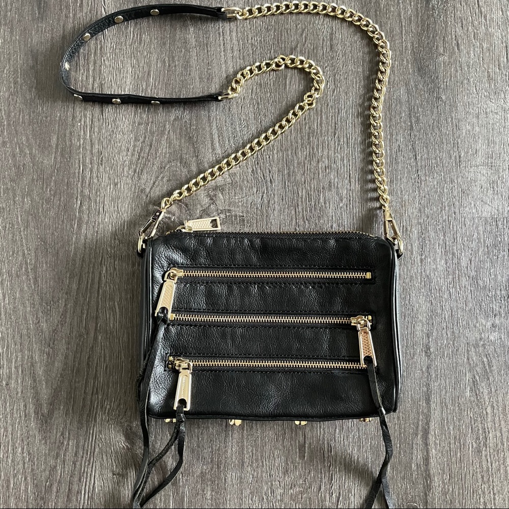 Rebecca Minkoff Black Leather Crossbody Bag Clutch